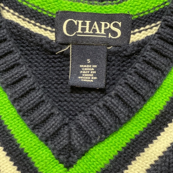 Chaps Boys Navy Sweater Vest Size 5 - Picture 3 of 4